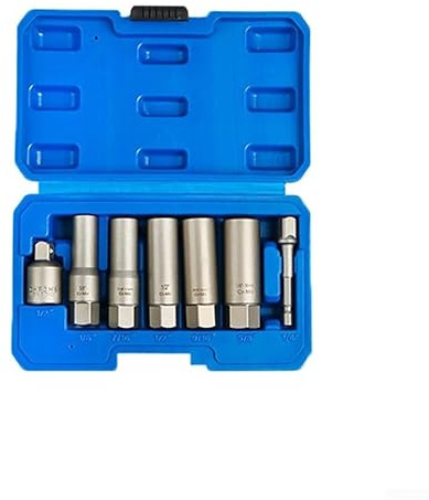Gdfnmogo 7Pc Socket Wrench Set with Locking Wheel Nut Extractor and Bolt Stud Remover with 3/8in Drive Designed for Heavy Duty Use (7PCS)