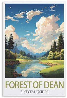 Vintage Metal Tin Sign Forest of Dean Gloucestershire Tin Sign Retro Wall Art Poster for Home Man Cave, Cafe Bar Wall Decor 15x30cm