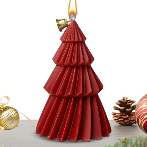 Candela Profumata Natalizia,Candela Profumata in Cera a Forma Albero di Natale | Decorazioni Naturali per la Casa Centrotavola per Soggiorno Studio Camera da Pranzo Chiesa