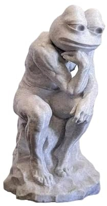 Fenteer Statue de grenouille pensante, sculpture de grenouille pensante, décoration polyvalente, figurine ornementale pour manteaux, tables,