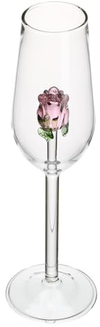 Artibetter Bicchiere da Vino in Vetro Cristallo Rosa Elegante e Delicato Coppa per Cocktail e Spumante Design Unico per Feste e Uso Domestico Bicchiere Vintage Stile Europeo