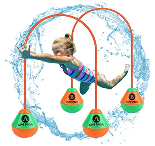 Gcroet Swim Toy for Kid Dive Door Diving Toy Underwater Diving Door Swim Thru for Pool Ring for Water Game 1.5m*5cm 2PCS..