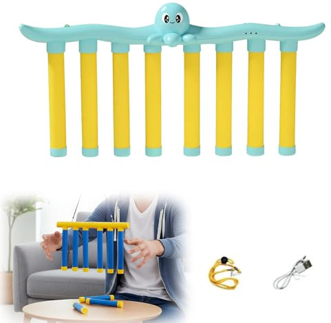 Auiepet Reflective Drop Stick Challenge Game Set, 2026 New Hand Eye Coordination Reflex Training Toy with 3 Adjustable Speed Modes, Catching Sticks Game Reaction Time Training for All Ages (Green)