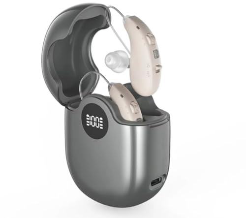 Digital Hearing Aid Set with Charging Case, Lightweight 4.4g Design, One-Key Operation, Type-C Cable, 8 Ear Domes, 1-Year Warranty, Comfort Fit