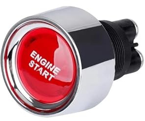 Interruttore Accensione Avviamento Interruttore di accensione e avviamento del motore 12V 50A 3 pin SPST Pulsante di avviamento momentaneo senza chiave Interruttori ON OFF Adatto per(Red)