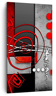 ARTTOR Tableau sur Toile Décoratif 45x80 cm Abstrait - 0599 | Graphique Chiffres Géométrique Impression sur Toile Décoration Murale Art Mural Toile Imprimée Chambre Cuisine Salon ARTTOR
