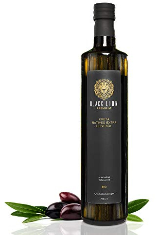 Black Lion Premium | Kreta - griechisches Bio Olivenöl Kaltgepresst, nativ extra | mild-fruchtig-lecker | frische Ernte,100% Koroneiki-Olive 750ml