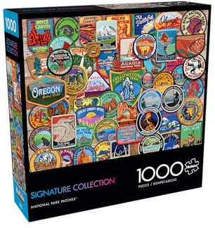 Buffalo Games - National Park Patches - Lewis T. Johnson - 1000 Piece Jigsaw Puzzle for Adults - Colorful Travel Puzzle for Nature Fans and Hikers - Finished Size 26.75 x 19.75