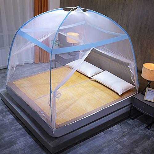 Pop Up Moskitonetz,Moskitonetz Bett,180*200 Doppeltür Reißverschluss tragbare Zelt Moskitonetz,Faltbares Bett,Anti Mosquito Bites-A-180*200cm