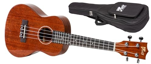Volt ukulele Riva, storlek: Tenor, massiv filt mahogny, greppbräda: Rosensand, ädel högblank målning, dekorationer av pärlemor, längd: ca 660 mm, med bältesknappar, inkl. fodrad väska
