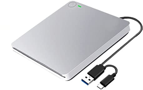 MAD HORNETS USB 3.0 24X Blu-ray BD Burner Slot In External BD Writer CD DVD Drive Disc Burner Player Writer for Desktop Laptop/Mac/M-ac-book Pro/Air/Windows XP/7/8/10 Mac OS