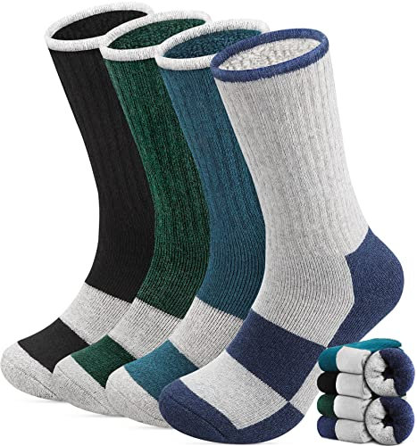 Yeblues Thermosocken Herren,Dicke Warme Wintersocken Herren,Wollsocken Thermo Socken Männer, Atmungsaktiv Warm Merino Winter für Outdoor Wandersocken Lauf Skisocken 39-46