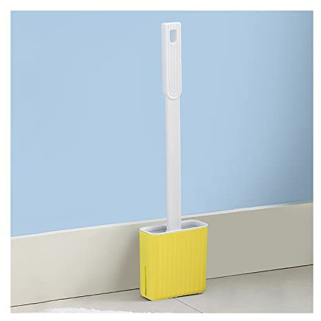 TOMYEUS Portascopino WC Spazzola igienica for la casa Senza punzonatura wcocket Water Muro Appeso Manico Lungo Set di Silicone for la Pulizia del gabinetto Spazzolone WC Comodo Manico Robusto