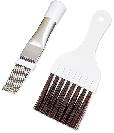 Pack of 2 Lamellar Combs, Stainless Steel Condenser Cleaning Comb Air Conditioning Comb, Heating Cleaning Brush Dryer Cleaning Brush Condenser Brush for Heat Pump Dryer Condenser Slats