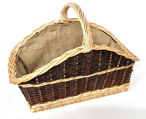 Tigana - Kaminkorb Holzkorb Kaminholzkorb aus Weide mit Jute (Art. 90280-S-DK)
