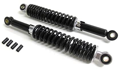 310mm Stoßdämpfer Set in Schwarz, 5-fach Verstellbar passend für Zündapp GTS KS C, Hercules Prima M 2 3 4 5 S, Kreidler Simson Schwalbe KR51, Puch Maxi X30 X50 – Hydraulisch gefedert