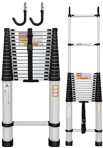 6,2 m mehrstufige Aluminiumleiter Teleskopleiter, ausziehbare Dachbodenleiter, tragbare Teleskopleiter, faltbare Stufenleiter mit EN131-Standard für Wohnmobil-Loft