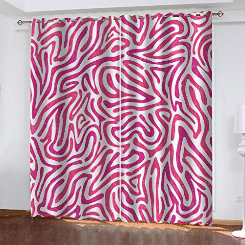 Blickdichte Vorhänge Mit Motiv 3D Abstraktes Rosa Linienmuster Kinder Gardinen Blickdicht Ösen Gardine Thermo 264x214 Cm Schlafzimmer Kinderzimmer Vorhänge Dekoratives Muster, Verdunklungsvorhänge