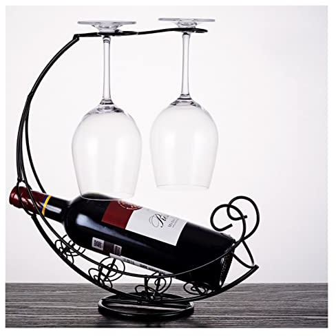 Wine Rack Wrought Iron Wine Rack Goblet Rack Upside Down Wine Rack Ornaments Home Wine Display Rack Wine Bottle Rack Alcohol Rack (Color : C) (Gold)