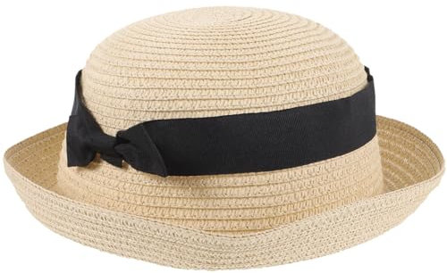 Faltbarer Damen Sonnenhut Sommer Strohhut Mit Schleife Breite Krempe Einheitsgröße Für Strand Und Alltag