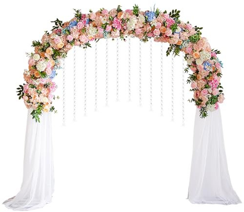 LLZJDDPLY Hochzeitsbogen Kit Eckig weiß Hintergrundständer Metall Traubogen Hochzeit mit Basis Tragbar Rohr und Drapier for Geburtstags, Partys, Bankett Dekorationen