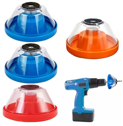 KUBDPQOR Electric Drill Dust Collector, 4 Pcs Impact Drill Dust Catcher, Hole Saw Dust Bowl, Drill Dust Cover Collector, High Capacity Dust Catcher for All Electric Hammer, Drill and Drilling Projects