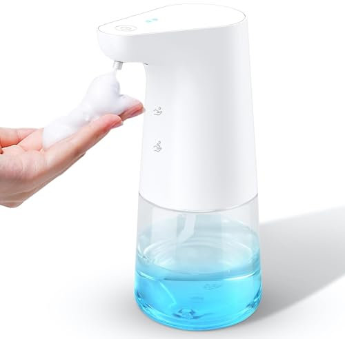 LAOPAO Distributeur de Savon Mousse Automatique avec capteur : Distributeur de Savon LAOPAO IPX5 étanche USB-C avec capteur Infrarouge pour Cuisine et Salle de Bain Blanc