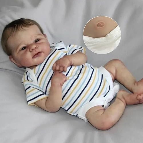 RXDOLL 45CM Reborn Baby Puppen Mädchen Vinyl Ganzkörper Realistische Neugeborenen Größe Baby Puppen, die echte Babys Aussehen Lebensechte Baby Puppe Wasserdicht Anatomisch Korrekt