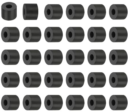 PATIKIL Spacer Gomma Multiuso, 30 Pz 0.2Id x 0.7Od x 0.4T Cuscinetti Isolanti Antivibrazioni Rotondi Neoprene Boccole Gomma Isolante Rondelle Distanziatrici per Bulloni Hvac Accessori