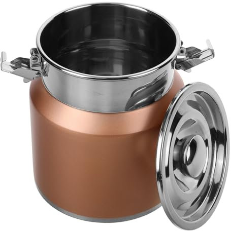 Cabilock Lechera De Acero Inoxidable 15x18cm Cubeta De Almacenamiento Jarra Para Leche