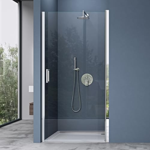 doporro Nischentür Duschtür 70x195cm 6mm ESG-Sicherheitsglas Klarglas | Duschkabine Einzeltür mit Hebe- und Senkmechanismus | Duschabtrennung inkl. Nanobeschichtung | Teramo24K