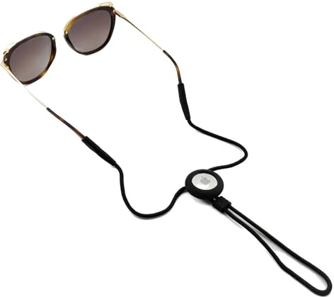 GATYZGEAR - Brillenband - Sonnenbrillenband mit Halterung kompatibel mit AirTag Tracker - Verstellbarer Brillenband zur Vermeidung von Brillenverlust - Sonnenbrillenbänder (schwarzes Seil)