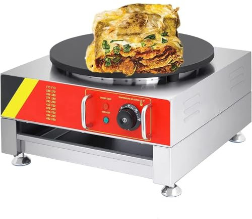 Máquina de panqueques multifunción, fabricante de crepes eléctrico de 3000W, máquina de fabricación de panqueques comerciales con temperatura ajustable para bocadillos, postres, refrigerio de cocina