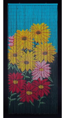 Conacord Decona Türvorhang Flowers Raumteiler Bambusvorhang Fliegenvorhang Vorhang Bambus Dekovorhang Urlaub