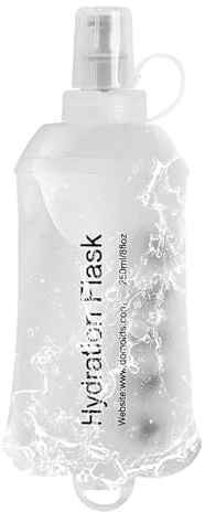 Riisoyu 250 ml Soft Flask, TPU Faltbare Trinkflasche BPA-Frei Sportflasche Ultraleicht Wasserflasche Transparente Frosted Textur Soft Flask für Laufen, Wandern, Radfahren und Outdoor Faltflasche