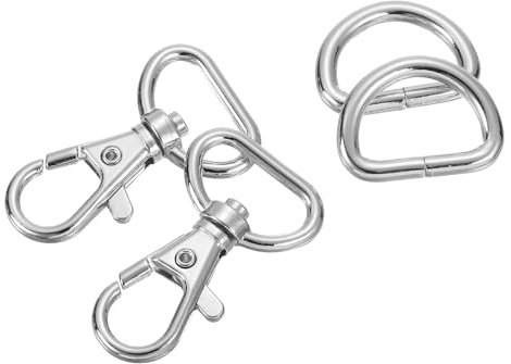 QUARKZMAN Karabinerhaken mit Drehgelenk, Zinklegierung D Ring Klassische Hummerklammern Taschenzubehör für Lanyard DIY Handwerk Herstellung Schlüsselanhänger Selber Machen (19mm, Silber)