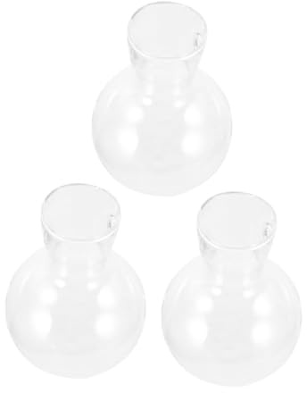 iplusmile 3pièces Vase Verre Transparent pour Plantes Pot Hydroponique Verre pour Propagation Terrarium De Bureau avec Support