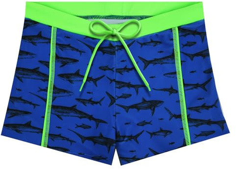 AYESY Bañador Niño Ropa de Baño Quick Dry con Forro Compresión Calzoncillos Tipo Bóxer Pantalones Cortos de Baño Bañador Natacion Niño con Cordón y Forro Antirozaduras de 7 a 14 años(Pack de 1)