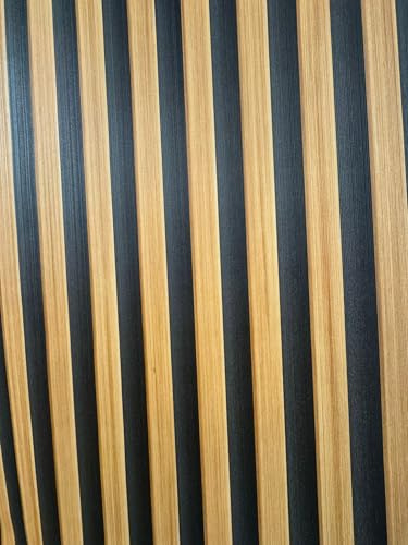 WPE® Acoustic Wood Slat Effect 3D Vinyl Wallpaper – Realistic Textured Wall Panels Look – Modern Wooden Panel Design for Accent Walls, Living Room, Bedroom, Home Office, Easy to Apply - Oak - DL1020