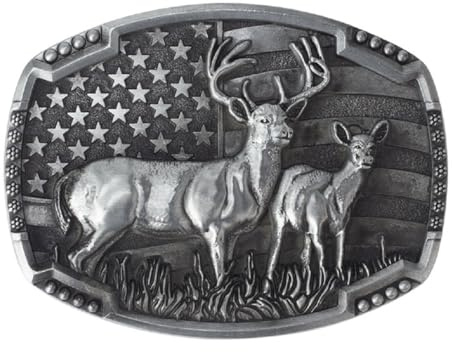 Bältesspänne hjort USA flagga för män patriotiskt amerikanskt bältesspänne hjort cowboy vintage älg smycken för män