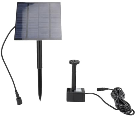 Hamwesh Bomba de Fuente Solar, 200L/H 150cm Cabezal con 12 Accesorios para el Jardín de Estanques Baño de Pájaros de Piscina