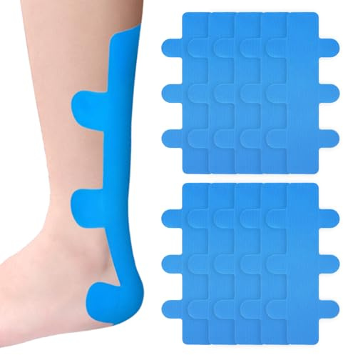 Achillessehne Bandage 10 Stück Kinesiotapes schultertapes vorgeschnitten Vorgeschnitten, Achillessehne Hautfreundlich Precut Kinesiotapes Für Fersensehne Vorgeschnittenes Sport Tape für Muskeln
