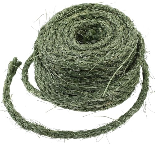 VALICLUD Natural 6mm x 10m Green Sisal Rope Heavy-Duty Wear-Resistant Cat Tree Rope Replacement for DIY Cat Scratching Post Household Hemp for Daily Use