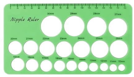 Dilwe Nipple Ruler for Sizing Flanges, Soft Silicone Nipple Measuring Tool with 1.5M Ruler, Ideal for New Mothers, Green