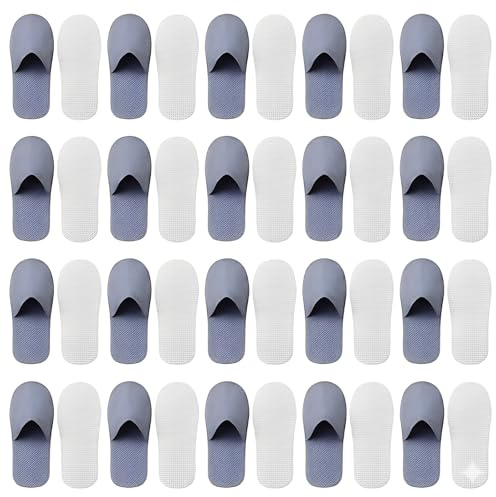 MAIXIEDE Disposable Hotel Slippers, Closed Toe Non-Slip Guest Shoes for Spa, Travel, Homestay & Airbnb, Soft Textured Fabric Indoor House Slippers~Travel essentials (10)