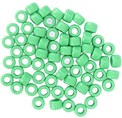 Kit di forniture per distanziatori per barba 100 pezzi di perline di plastica fai-te per la creazione di braccialetti di gioielli (Verde)