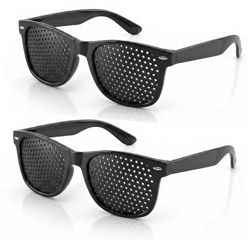 2 Stück Rasterbrille Augentraining,Lochbrille für Augentraining Original | Rasterbrille für Augentraining,Ideal für Digitale Geräte Benutzer und Büroangestellte, Augenentspannung bei Längerem Reisen