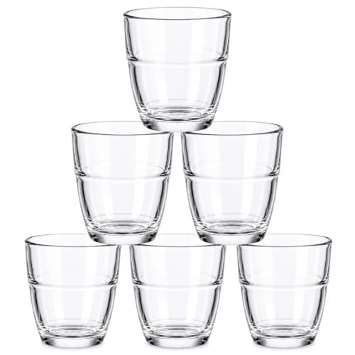 DURALEX | Set 6 Vasos de Chupito 90 ml Gigogne Transparente, Vasos Pequeños de Vidrio Resistente para Licor, Café y Degustación, Aptos Lavavajillas y Microondas, Hogar y Cocina