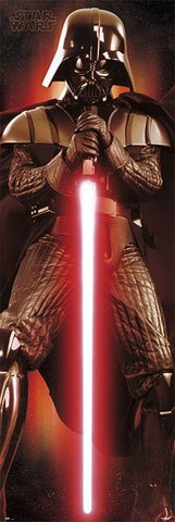empireposter Star Wars - The Last Jedi - Darth Vader - Sword - Türposter Größe 53x158 cm + 2 St Posterleisten Kunststoff 62 cm transparent