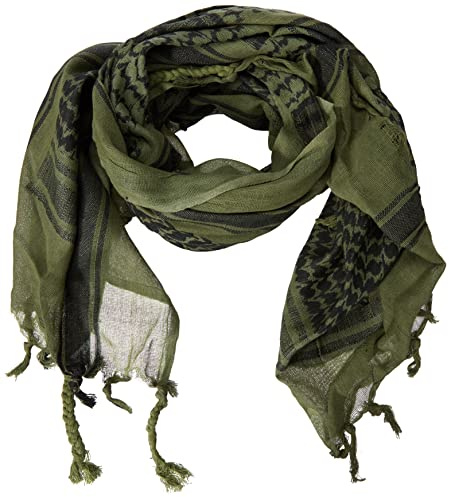Mil-Tec Foulard Shemagh 110x110cm Ananas - Stars Olive/Noir, 110x110 cm